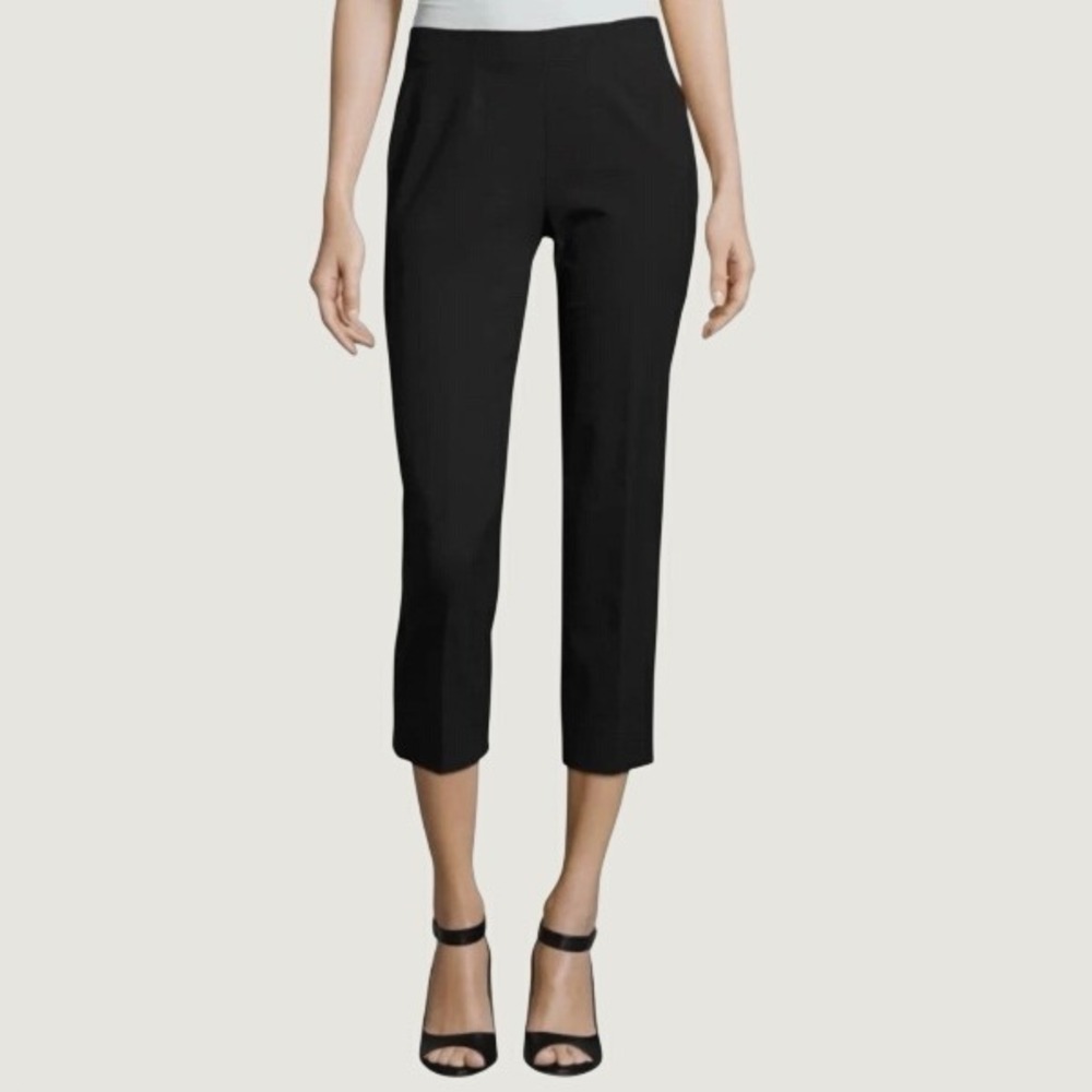 Piazza Sempione Audrey Pants Womens IT 38 Black Cotton Stretch Side Zip Slim